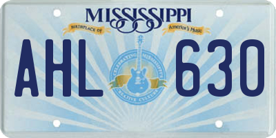 MS license plate AHL630