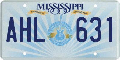 MS license plate AHL631
