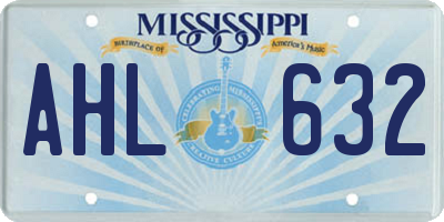 MS license plate AHL632