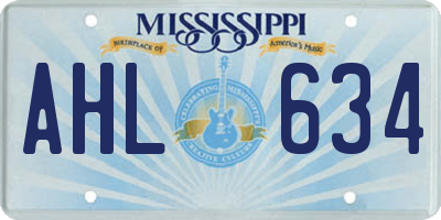 MS license plate AHL634
