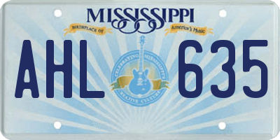 MS license plate AHL635