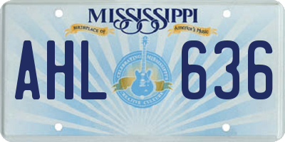MS license plate AHL636