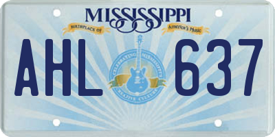 MS license plate AHL637