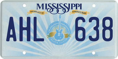 MS license plate AHL638