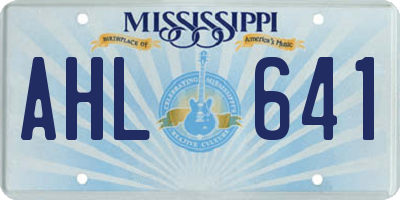 MS license plate AHL641