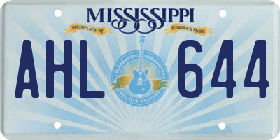 MS license plate AHL644