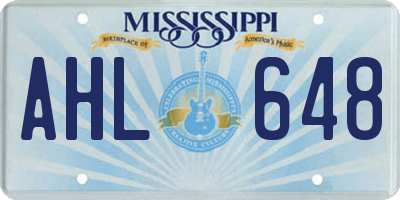 MS license plate AHL648