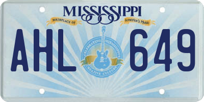 MS license plate AHL649
