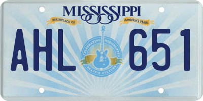 MS license plate AHL651