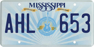 MS license plate AHL653