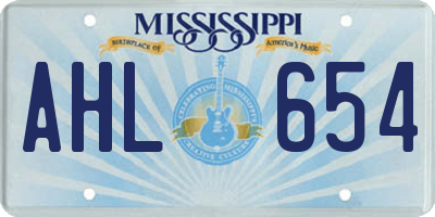 MS license plate AHL654