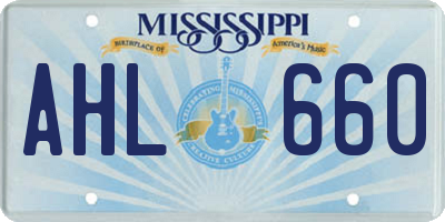 MS license plate AHL660