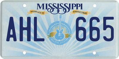 MS license plate AHL665