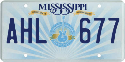 MS license plate AHL677