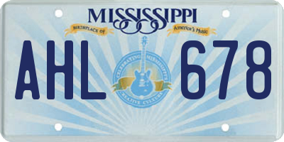 MS license plate AHL678