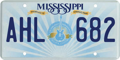 MS license plate AHL682