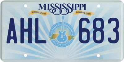 MS license plate AHL683