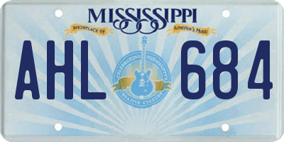 MS license plate AHL684