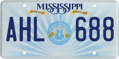 MS license plate AHL688