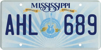 MS license plate AHL689