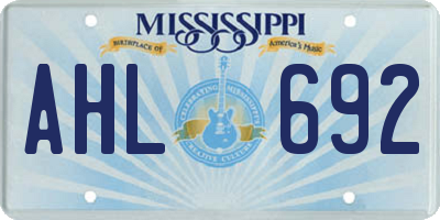 MS license plate AHL692