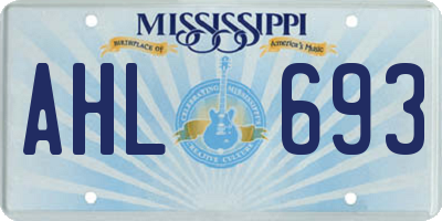 MS license plate AHL693