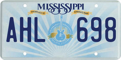 MS license plate AHL698