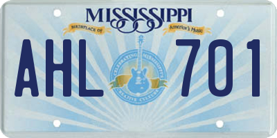 MS license plate AHL701