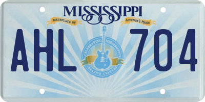 MS license plate AHL704