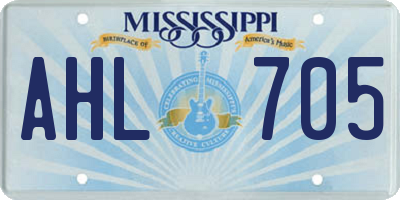 MS license plate AHL705