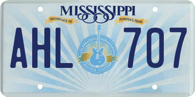 MS license plate AHL707