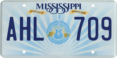 MS license plate AHL709