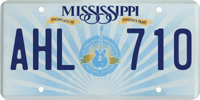 MS license plate AHL710