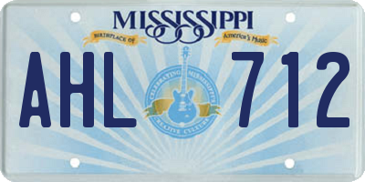 MS license plate AHL712