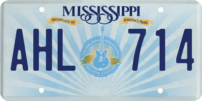 MS license plate AHL714
