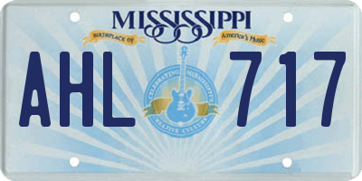 MS license plate AHL717