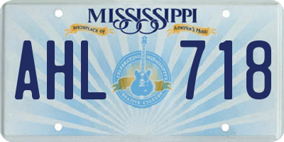 MS license plate AHL718