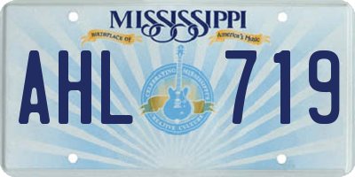 MS license plate AHL719