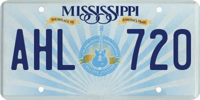 MS license plate AHL720