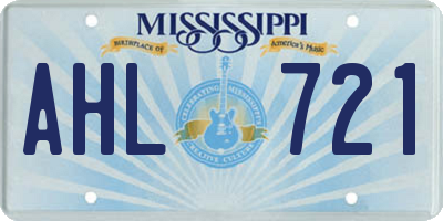 MS license plate AHL721