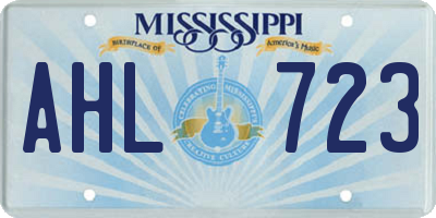 MS license plate AHL723
