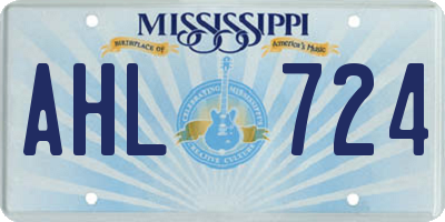 MS license plate AHL724