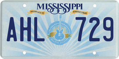 MS license plate AHL729