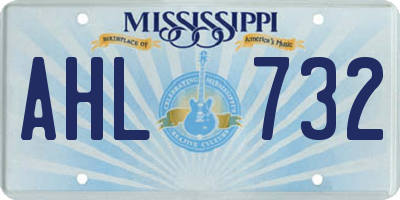 MS license plate AHL732