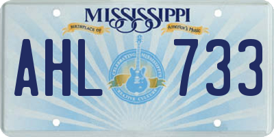 MS license plate AHL733