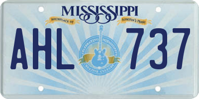MS license plate AHL737