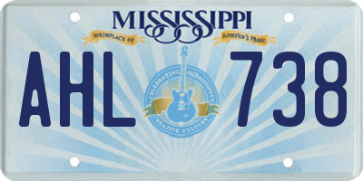MS license plate AHL738