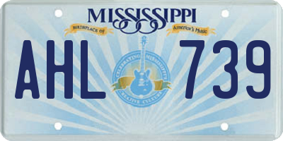 MS license plate AHL739