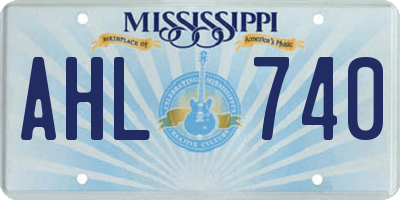 MS license plate AHL740