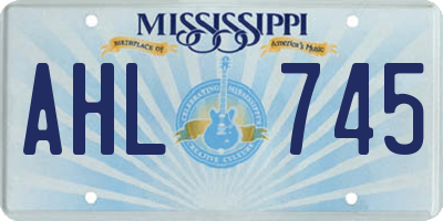 MS license plate AHL745